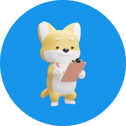 Shiba Inu Dog with clipboard
